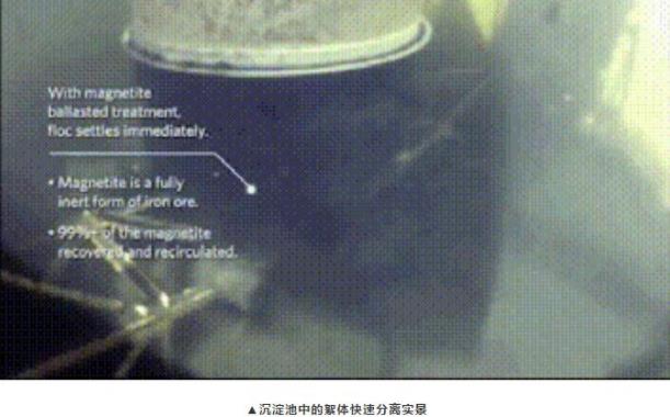 沉淀池中的絮体快速分离实景图